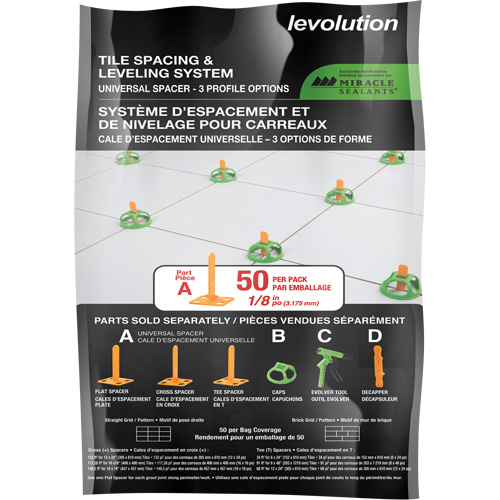 Cales d'espacement universelles Miracle Sealants Levolution Air Extreme Inc.