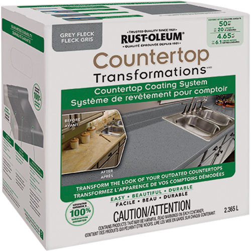 Syst&egrave;me de rev&ecirc;tement mouchet&eacute; pour comptoir Countertop Transformations, 2,37 L, Trousse, Molleton gris Air Extreme Inc.