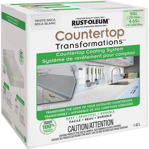 Countertop Transformations&reg; Mica Countertop Coating System, 1.42 L, Kit, White Mica Air Extreme Inc.