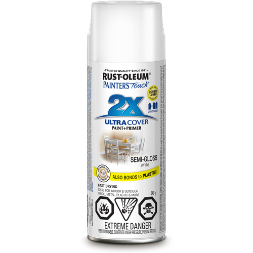 Peinture &agrave; pouvoir couvrant &eacute;lev&eacute; Painter's Touch, Blanc, Semi-brillant, Canette a&eacute;rosol Air Extreme Inc.