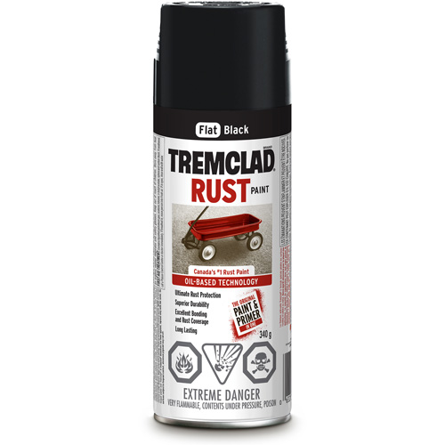 Tremclad&reg; Oil Based Rust Paint, Black, Very Flat, Aerosol Can Air Extreme Inc.