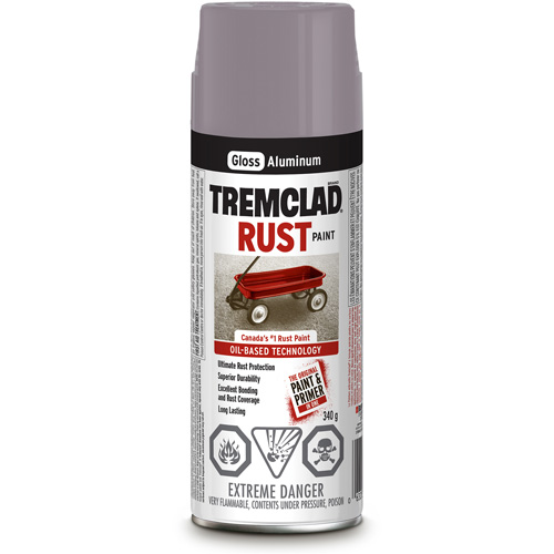Tremclad&reg; Oil Based Rust Paint, Silver Aluminum, Gloss, Aerosol Can Air Extreme Inc.