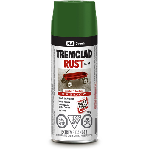 Tremclad&reg; Oil Based Rust Paint, Green, Very Flat, Aerosol Can Air Extreme Inc.