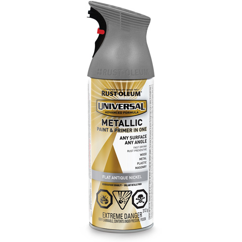 Universal&reg; Spray Paint, Antique Nickel Grey, Flat/Metallic, Aerosol Can Air Extreme Inc.