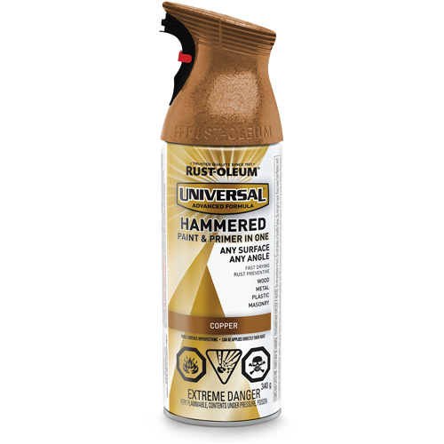 Universal&reg; Paint & Primer In One Spray Paint, Copper, Hammered, Aerosol Can Air Extreme Inc.