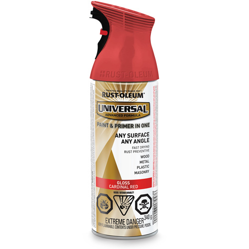 Universal&reg; Enamel Paint & Primer In One, Cardinal Red, Gloss, Aerosol Can Air Extreme Inc.