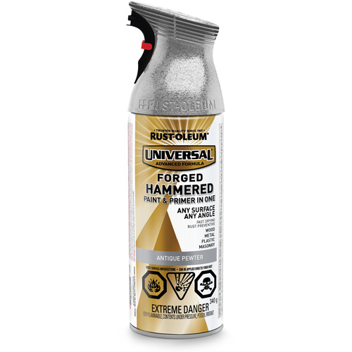 Universal&reg; Paint & Primer In One, Antique Pewter, Hammered, Aerosol Can Air Extreme Inc.
