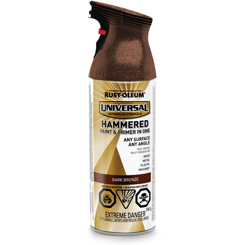 Universal&reg; Paint & Primer In One, Dark Bronze, Hammered, Aerosol Can Air Extreme Inc.