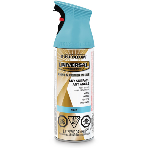 Peinture-&eacute;mail et couche de fond Universal, Bleu aqua, Satin, Canette a&eacute;rosol Air Extreme Inc.