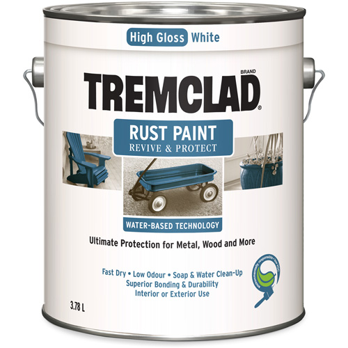 Tremclad&reg; Water-Based Rust Paint, 3.78 L, Gallon, White Air Extreme Inc.