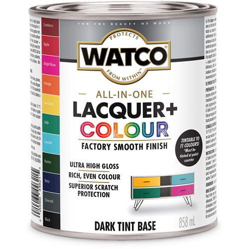 Watco&reg; All In One Lacquer + Colour Dark Tint Base, 946 ml, Dark Tint Base, High-Gloss Air Extreme Inc.