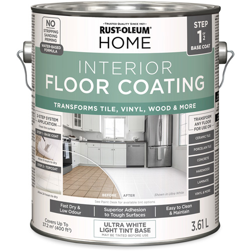 Couche de fond pour syst&egrave;me de rev&ecirc;tement de plancher int&eacute;rieur &agrave; la maison, 3,61 L, &agrave; l'eau, Tr&egrave;s mat, Base &agrave; teinter/Blanc Air Extreme Inc.