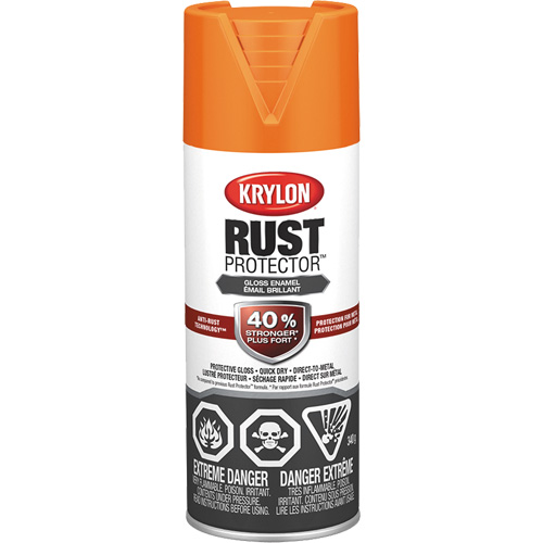 Rust Protector&reg; Enamel Paint, Orange, Gloss, 12 oz., Aerosol Can Air Extreme Inc.
