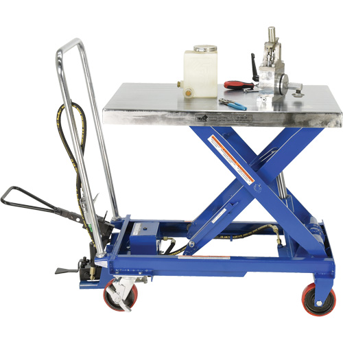 Pneumatic Hydraulic Scissor Lift Table, Steel, 32-1/2" L x 19-3/4" W, 1000 lbs. Cap. Air Extreme Inc.