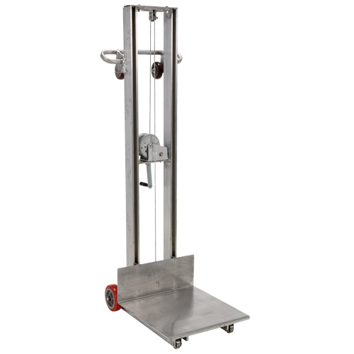 Platform Lift Stacker, Hand Winch Operated, 400 lbs. Capacity, 58" Max Lift Air Extreme Inc.