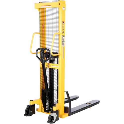 Manual Hydraulic Stacker, Hand Pump Operated, 2000 lbs. Capacity, 63" Max Lift Air Extreme Inc.
