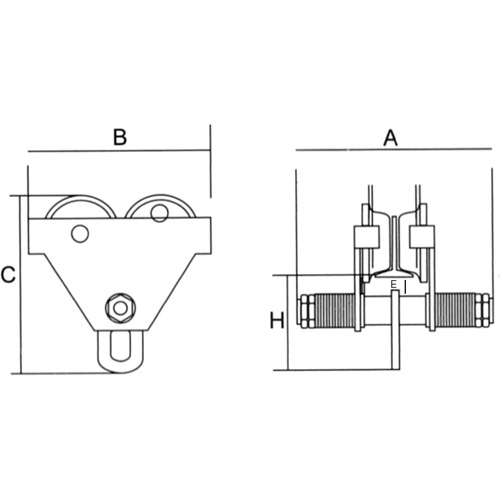 KLETON Adjustable Trolley with Safety Plates, 4000 lbs. (2 tons) LW554