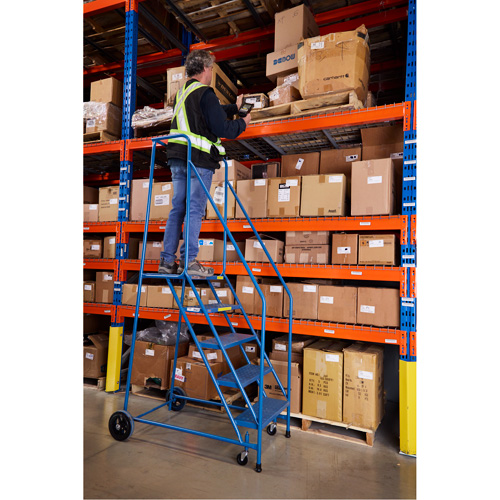 CSA-Certified Rolling Step Ladder, 5 Steps, 22" Step Width, 46" Platform Height, Steel Air Extreme Inc.