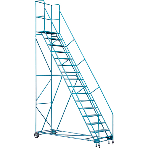 CSA-Certified Rolling Step Ladder with Locking Step, 16 Steps, 30" Step Width, 144" Platform Height, Steel Air Extreme Inc.