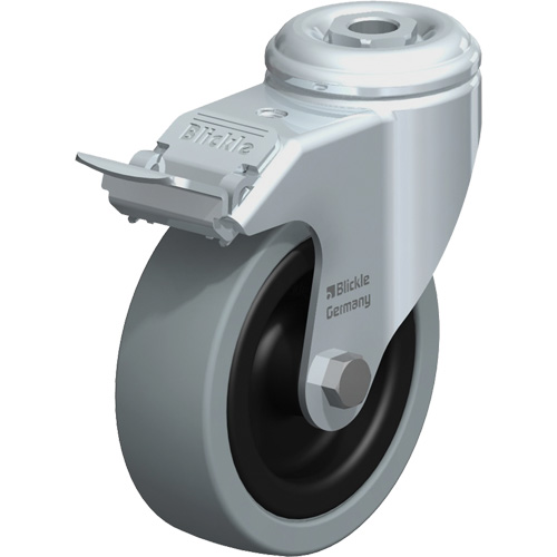 Roulette pour usage l&eacute;ger, Pivotant avec frein, 4" (101,6 mm), Caoutchouc plein, 242 lb (110 kg) Air Extreme Inc.