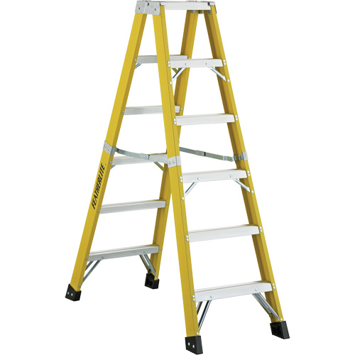 6600 Series Industrial Heavy-Duty 2-Way Stepladders, Fibreglass, 300 lbs. Capacity, 6' Air Extreme Inc.