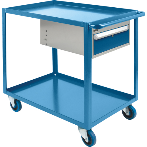 Chariots &agrave; tablettes avec tiroir, 1200 lb Capacit&eacute;, Acier, 24" x la, 36" x ha, 39" p, Roues en Caoutchouc, Enti&egrave;rement soud&eacute;, 1 tirroirs Air Extreme Inc.