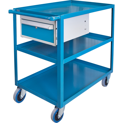 Chariots &agrave; tablettes avec tiroir, 1200 lb Capacit&eacute;, Acier, 24" x la, 36" x ha, 36" p, Roues en Caoutchouc, Enti&egrave;rement soud&eacute;, 1 tirroirs Air Extreme Inc.