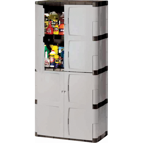Heavy-Duty Cabinets, Plastic, 3 Shelves, 72" H x 36" W x 18" D, Mica and Charcoal Air Extreme Inc.