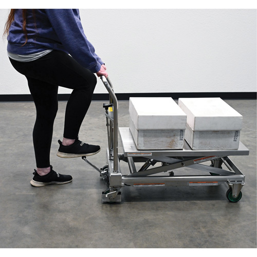 Table &eacute;l&eacute;vatrice hydraulique &agrave; ciseaux, 31-1/2" lo x 19-1/2" la, Acier inoxydable, Capacit&eacute; 550 lb Air Extreme Inc.