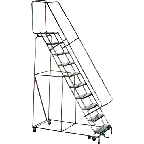 &eacute;chelles roulantes &agrave; marche verrouillable, 7 marches, Largeur de la marche 24", Hauteur de la plateforme 70", Acier inoxydable Air Extreme Inc.