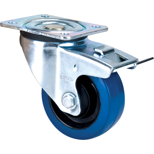Roulette bleue, Pivotant avec frein, 4" (101,6 mm), Caoutchouc, 350 lb (158,8 kg) Air Extreme Inc.