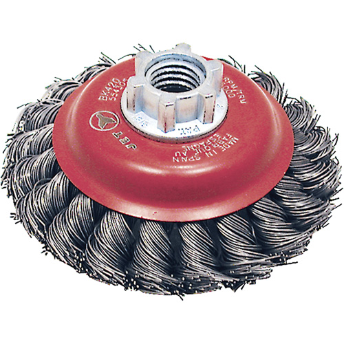 Brosse conique &agrave; fils torsad&eacute;s BK420T, Dia. 4", Fils 0,02", Arbre 5/8"-11, Acier Air Extreme Inc.
