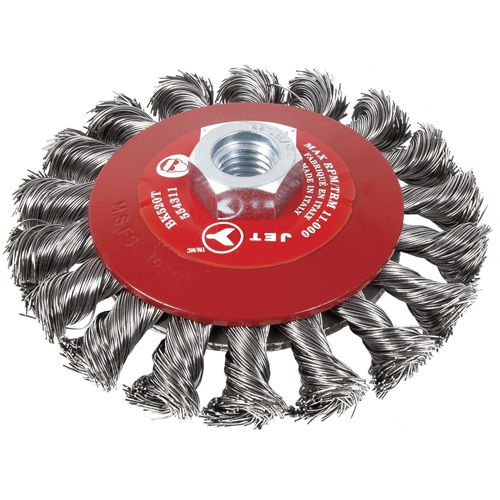 Brosse conique &agrave; fils torsad&eacute;s BK520T, Dia. 5", Arbre 5/8-11 Air Extreme Inc.