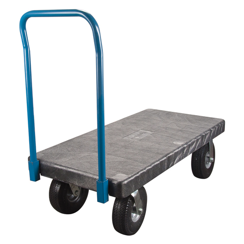 Plastic Platform Truck, 48" L x 24" W, 1000 lbs. Cap., Flat Free Wheels Air Extreme Inc.