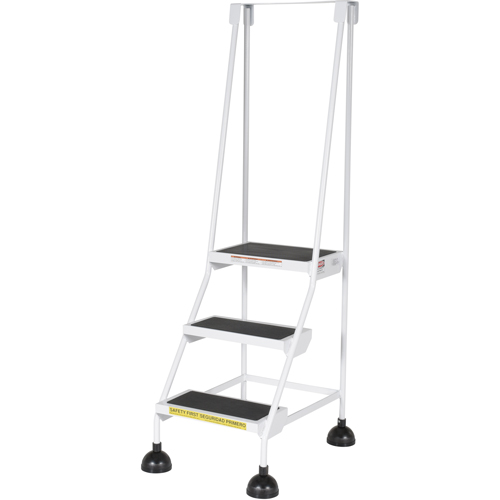 Stop-Step Ladders, 3 Steps, 16" Step Width, 28-11/16" Platform Height, Steel Air Extreme Inc.