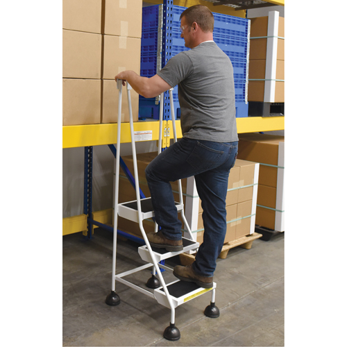 Stop-Step Ladders, 3 Steps, 16" Step Width, 28-11/16" Platform Height, Steel Air Extreme Inc.
