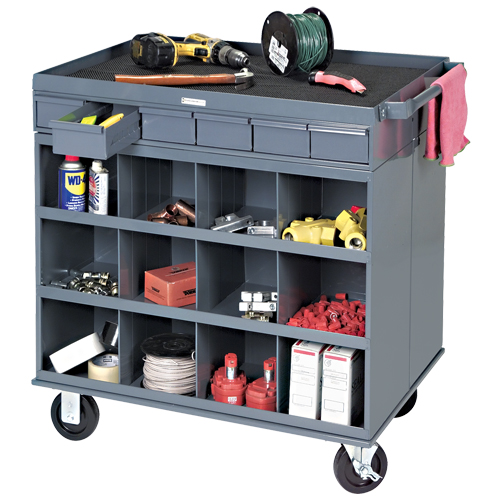 Heavy-Duty Two-Sided Mobile Work Station, 1200 lbs. Capacity, Steel, 34" x W, 34" x H, 24" D, All-Welded, 6 Drawers Air Extreme Inc.