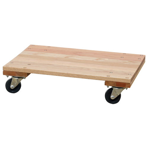 Solid Platform Wood Dolly, Rubber Wheels, 900 lbs. Capacity, 16" W x 24" D x 6" H Air Extreme Inc.