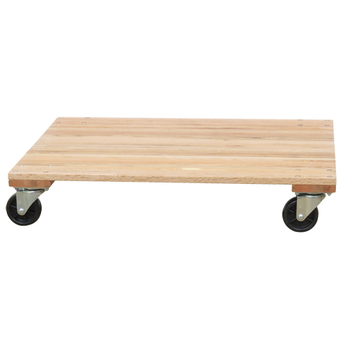 Solid Platform Wood Dolly, Rubber Wheels, 1200 lbs. Capacity, 18" W x 30" D x 7" H Air Extreme Inc.