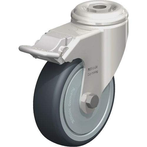 Stainless Steel Thermoplastic Elastomer Caster, Swivel with Brake, 4" (102 mm) Dia., 240 lbs. (108 kg.) Capacity Air Extreme Inc.