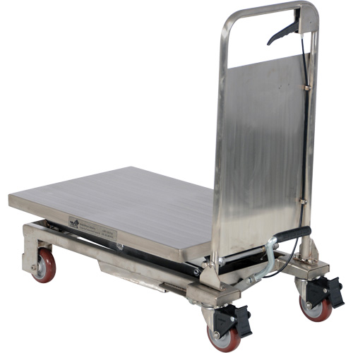 Table &eacute;l&eacute;vatrice hydraulique manuelle &agrave; ciseaux, 27-1/2" lo x 17-3/4" la, Partiellement en acier inoxydable, Capacit&eacute; 220 lb Air Extreme Inc.
