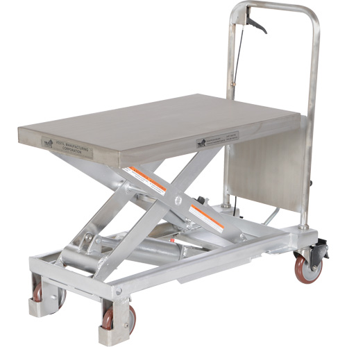 Manual Hydraulic Scissor Lift Table, 32-1/2" L x 19-1/2 W, Partial Stainless Steel, 1000 lbs. Capacity Air Extreme Inc.