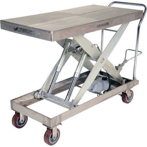 Manual Hydraulic Scissor Lift Table, 47" L x 24" W, Partial Stainless Steel, 2000 lbs. Capacity Air Extreme Inc.