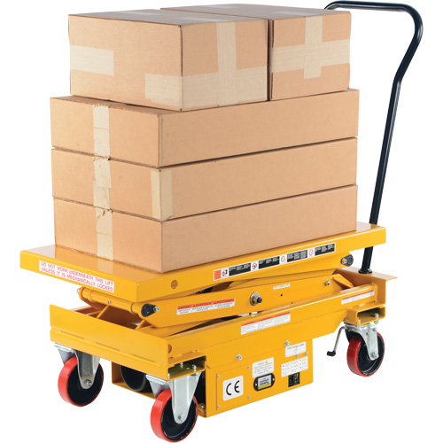 DC Powered Hydraulic Scissor Lift Elevating Cart, Steel, 39-3/4" L x 20-1/2" W, 1000 lbs. Capacity Air Extreme Inc.