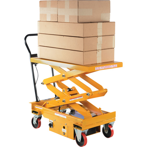 DC Powered Hydraulic Scissor Lift Elevating Cart, Steel, 39-3/4" L x 20-1/2" W, 1000 lbs. Capacity Air Extreme Inc.