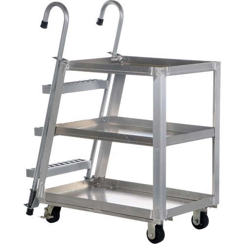 Stockpicker Truck, Aluminum, 21-7/8" W x 40" D, 3 Shelves, 660 lbs. Capacity Air Extreme Inc.