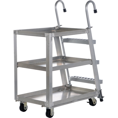 Stockpicker Truck, Aluminum, 21-7/8" W x 40" D, 3 Shelves, 660 lbs. Capacity Air Extreme Inc.