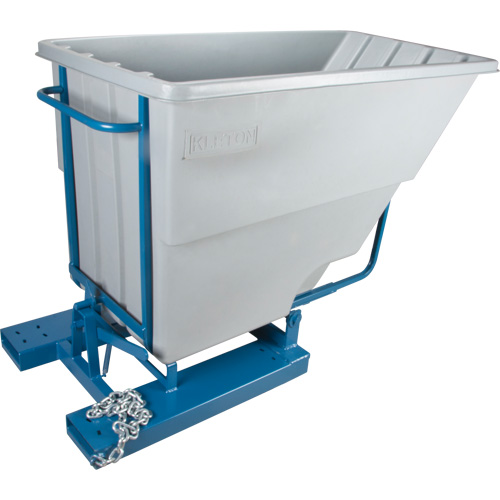 Self-Dumping Hopper, Polyethylene, 1-1/10 cu.yd, Grey Air Extreme Inc.