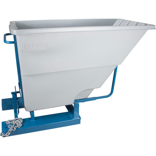 Self-Dumping Hopper, Polyethylene, 1-1/10 cu.yd, Grey Air Extreme Inc.