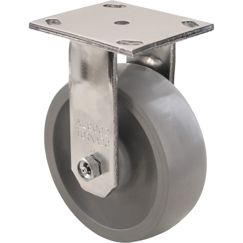 Max9 Caster, Rigid with Brake, 6" (152.4 mm), Envirothane Grey-WOW, 1100 lbs. (498.95 kg.) Air Extreme Inc.